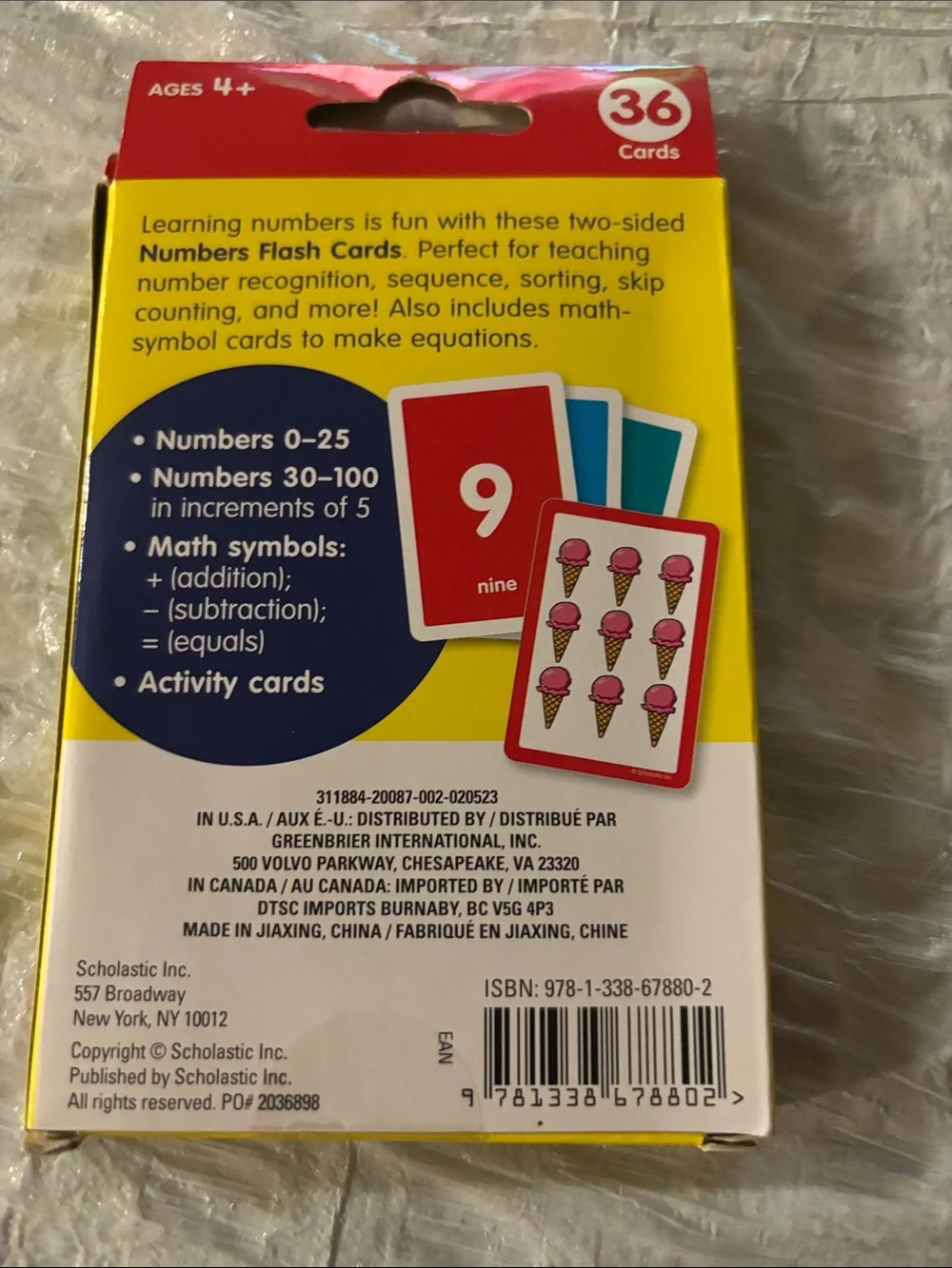 Scholastic colorful number